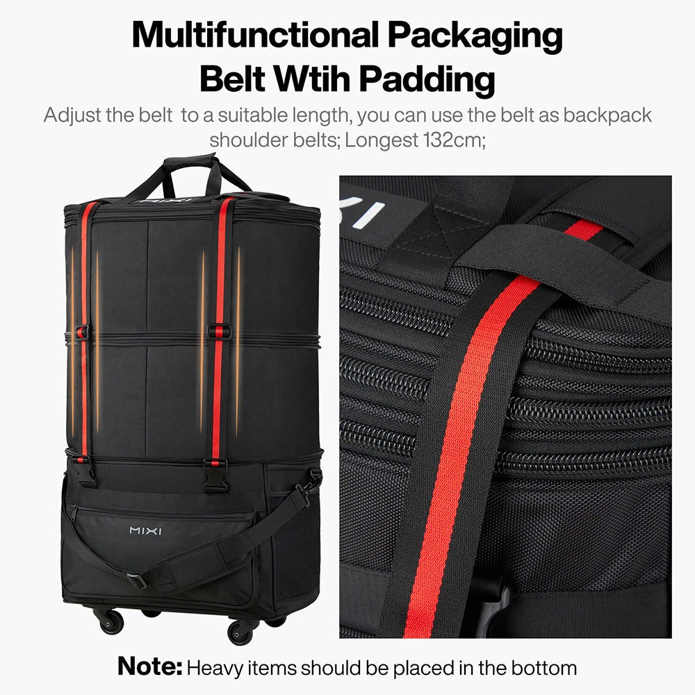 Mixi Expandable Foldable Travel Bag With Rolling Wheels Luggage