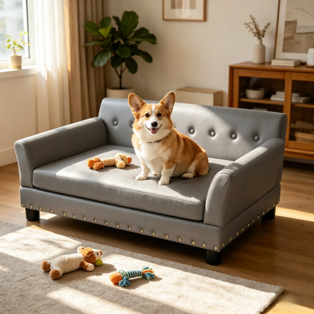 BINGOPAW Waterproof Elevated Dog Sofa Bed With Removable Cushion