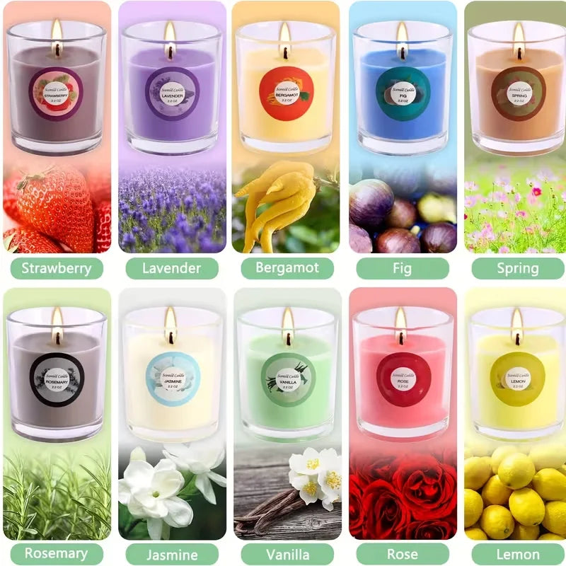 Fclayvts Aromatherapy Scented Candle Gift Set With Essential Oils