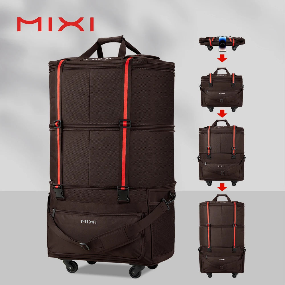 Mixi Expandable Foldable Travel Bag With Rolling Wheels Luggage