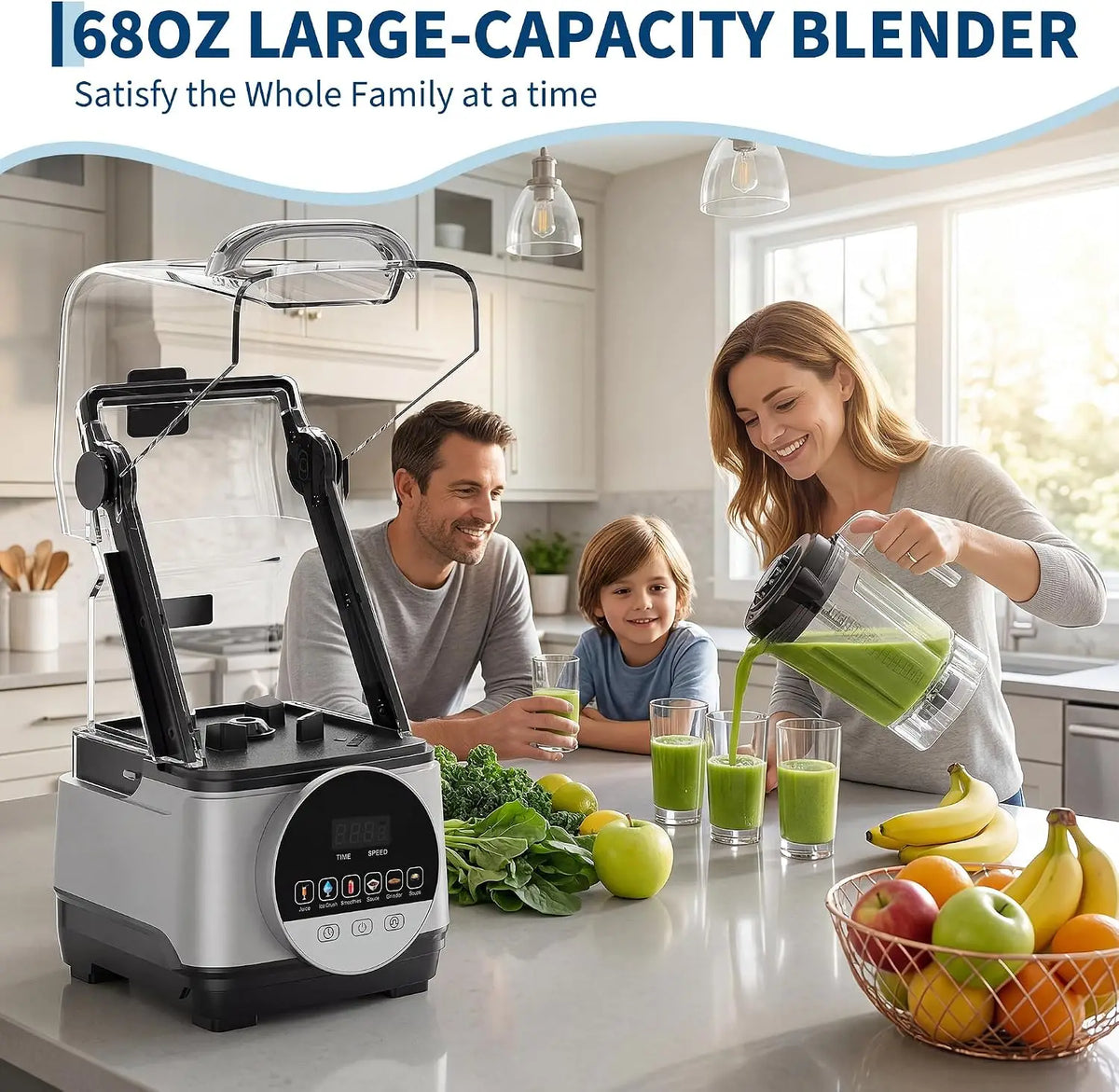 Tacleekii Commercial Blender With Smart Touch Controls And Multiple Functions