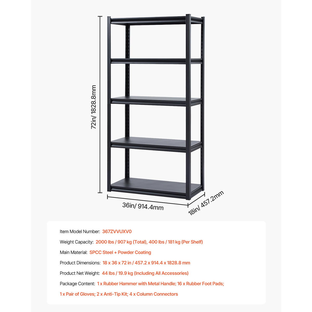 SucceBuy Adjustable Metal Utility Storage Shelving Rack