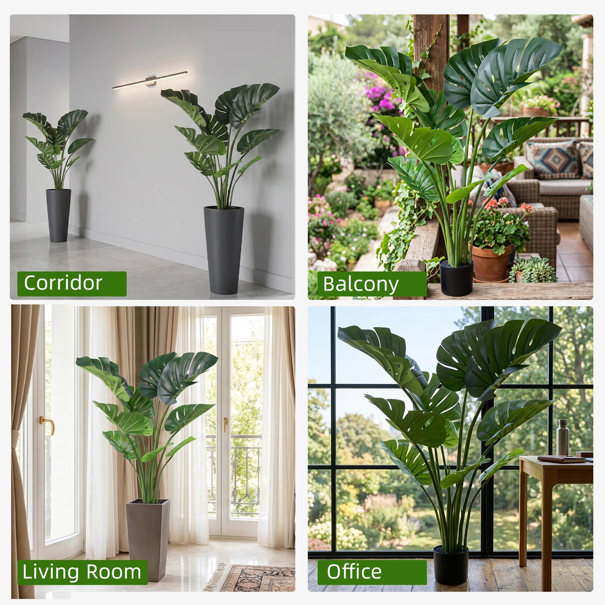 Artificial Monstera Tree With Pot for Home and Office Decor