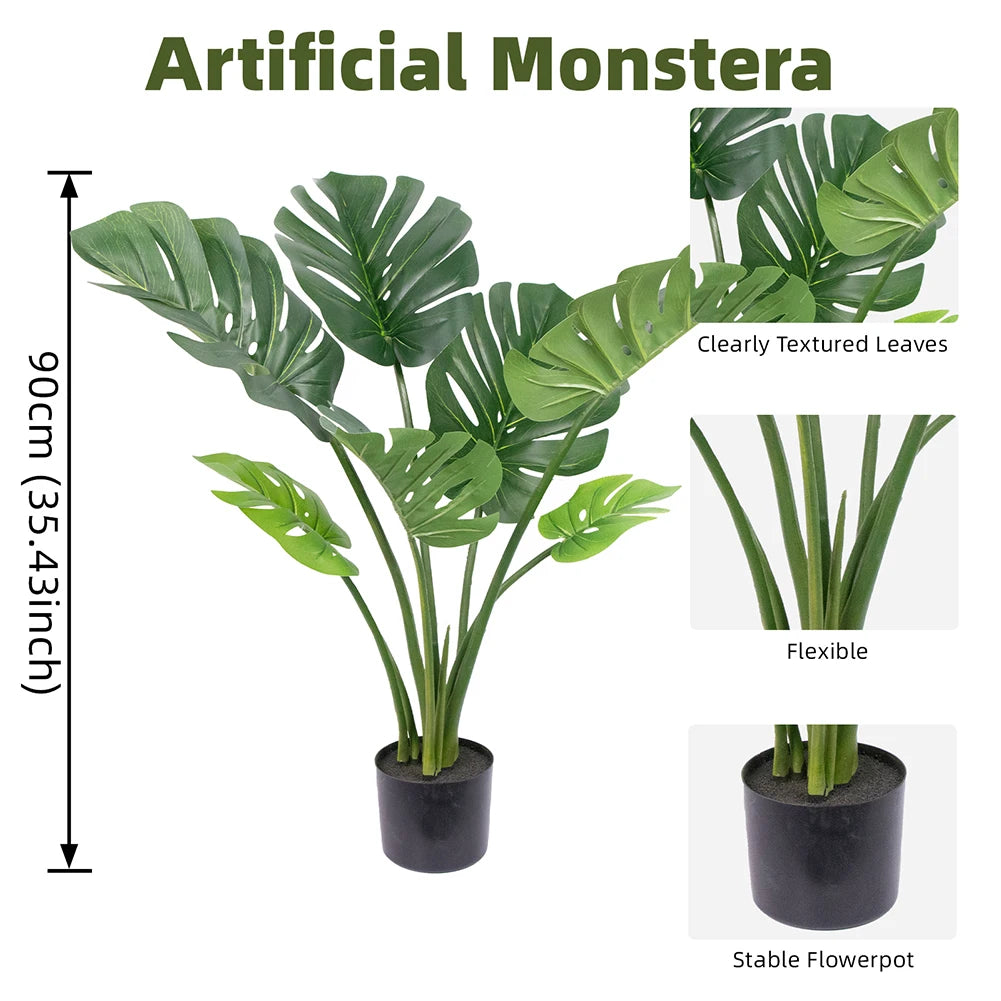 Artificial Monstera Tree With Pot for Home and Office Decor