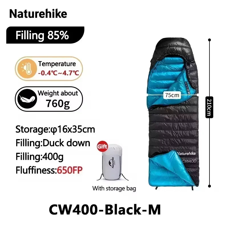 Naturehike Ultralight Duck Down Four Season Sleeping Bag for Camping
