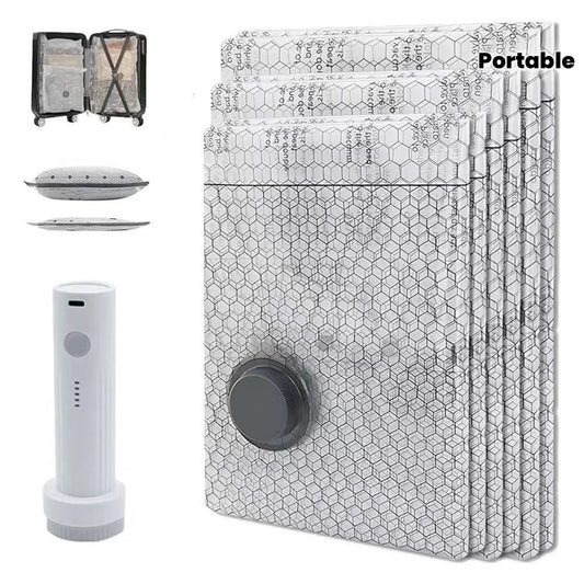 Vacuum Storage Bags With Portable Pump For Space Saving