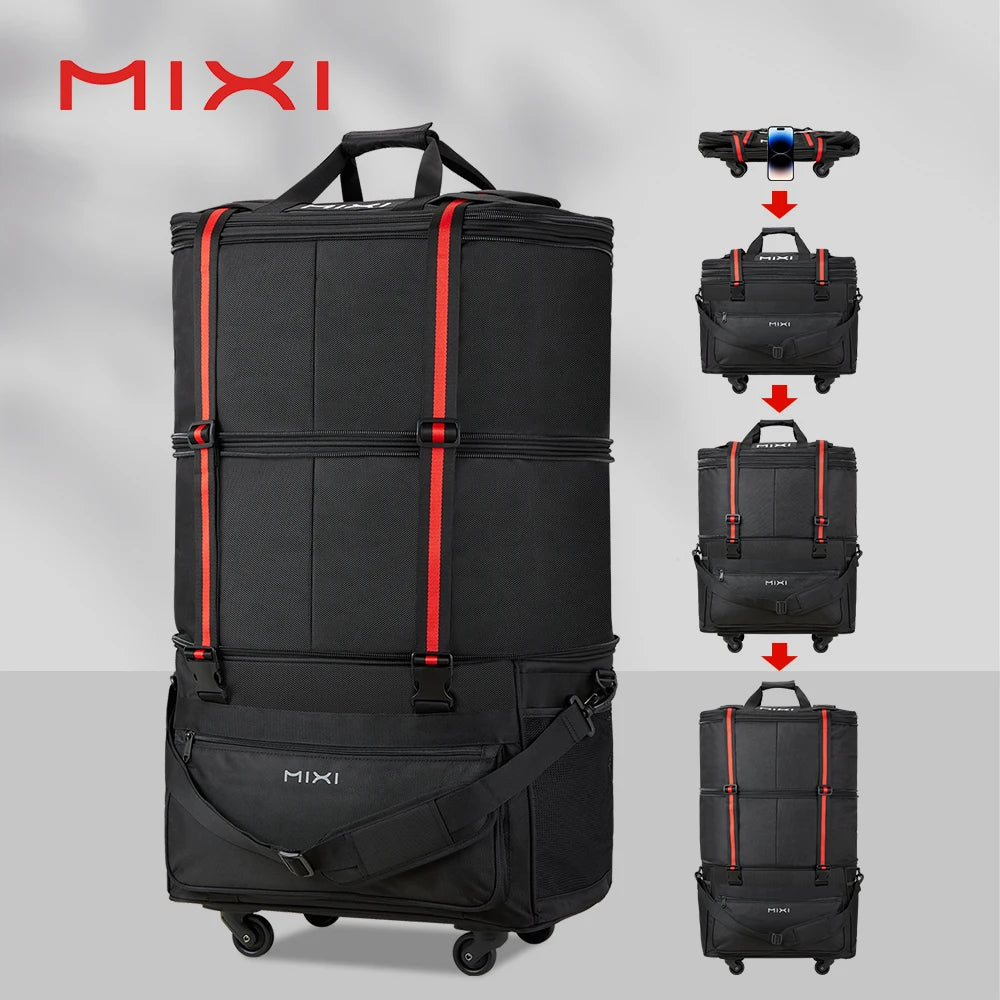 Mixi Expandable Foldable Travel Bag With Rolling Wheels Luggage