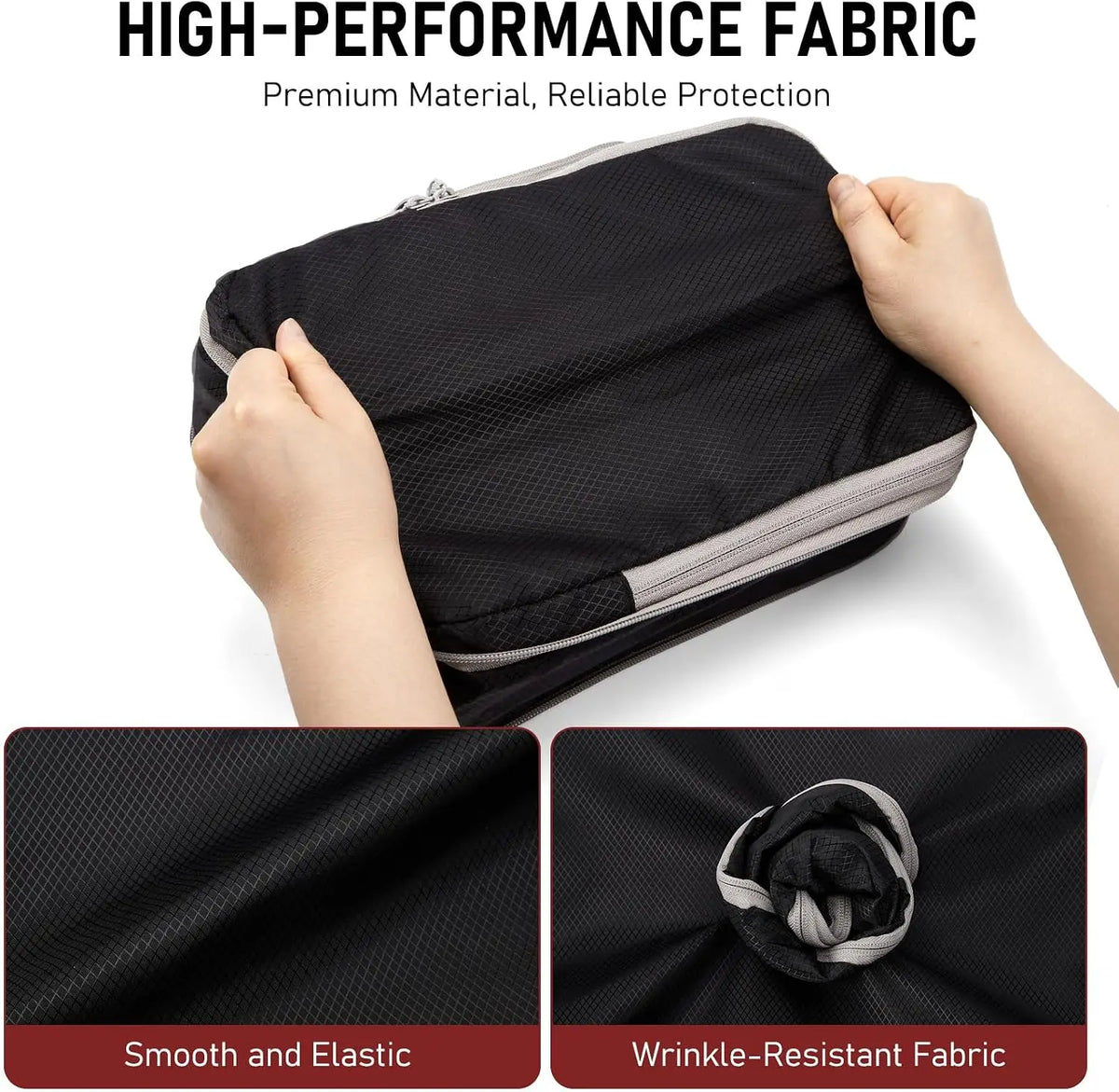 Travel Compression Packing Cubes Set for Space Saving Luggage Organization