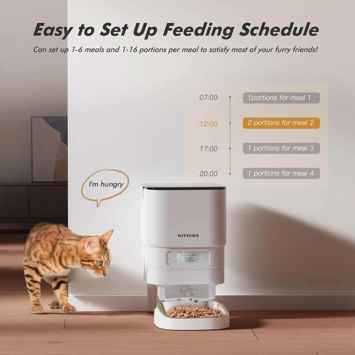Nityers Automatic Timed Pet Feeder With Stainless Steel Bowl