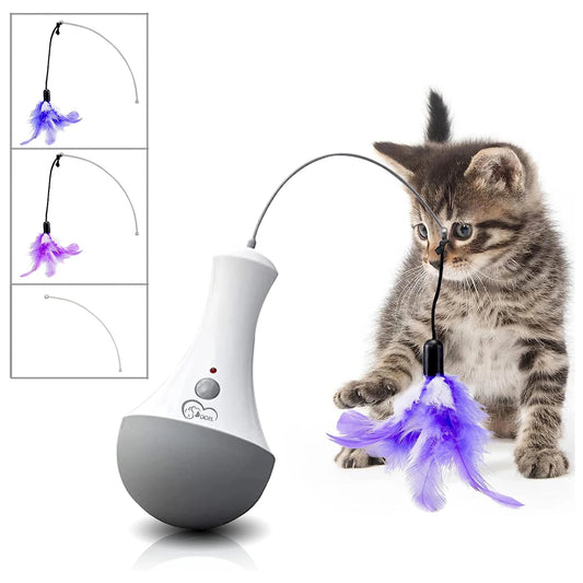 Interactive Feather Teaser Toy for Cats and Kittens Indoor Play