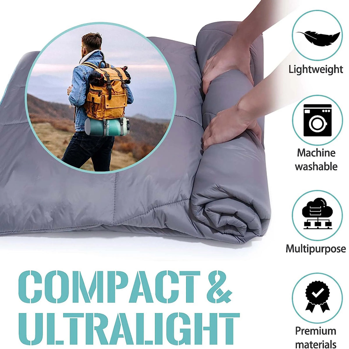 Portable Waterproof Camping Blanket for Hiking Picnics and Car Trips