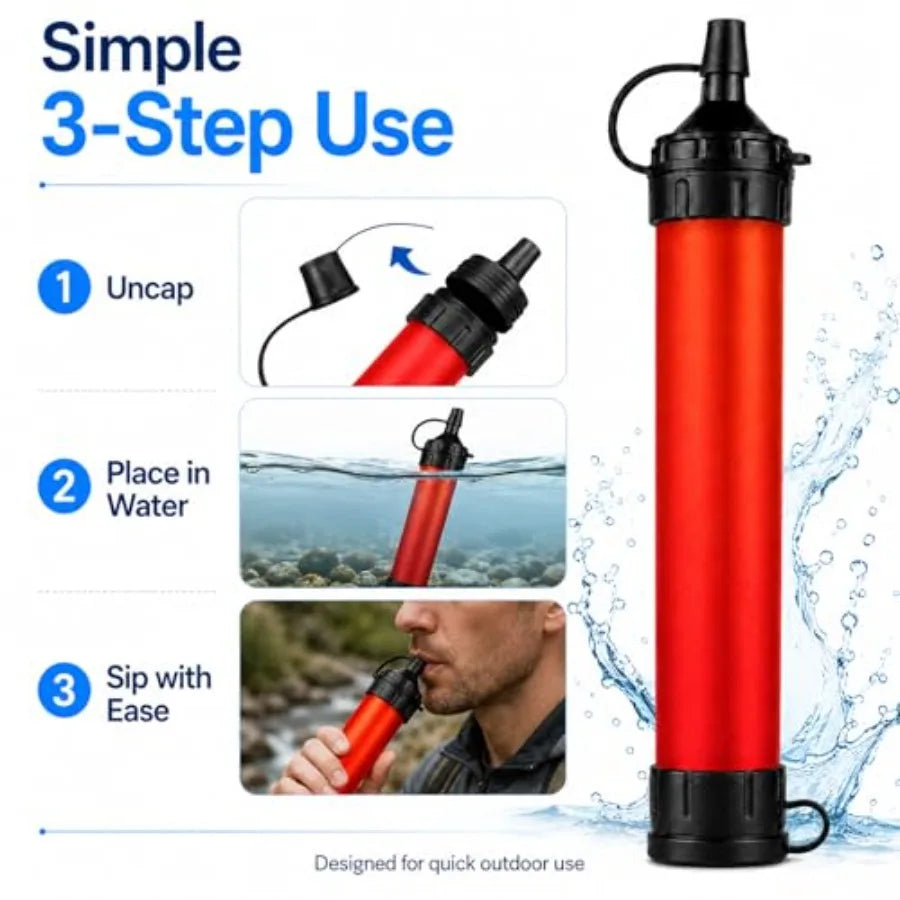Portable Water Filter Straw For Camping Hiking Travel And Biking