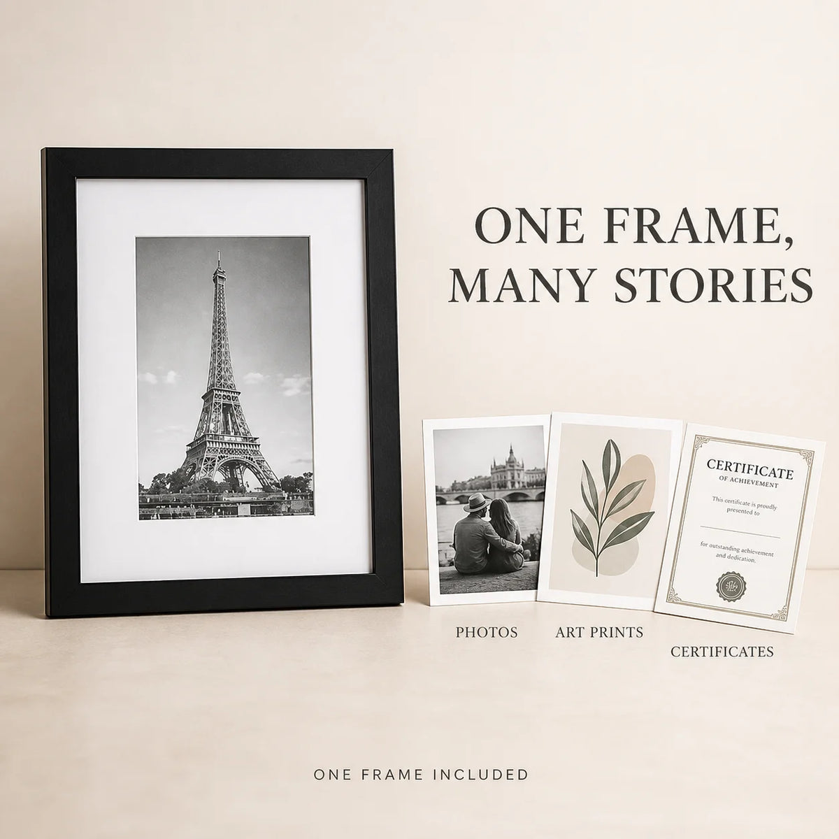 Eiffel Tower Picture Frame With Protective Plexiglass Wall Art Decor