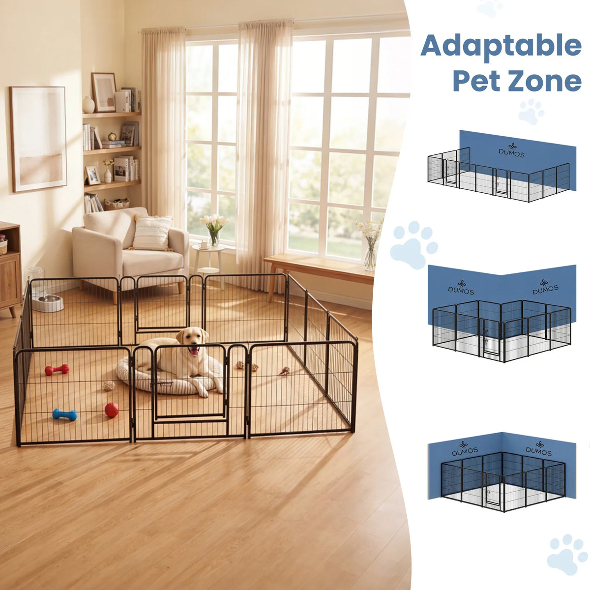 JHK Metal Foldable Dog Playpen for Indoor and Outdoor Exercise