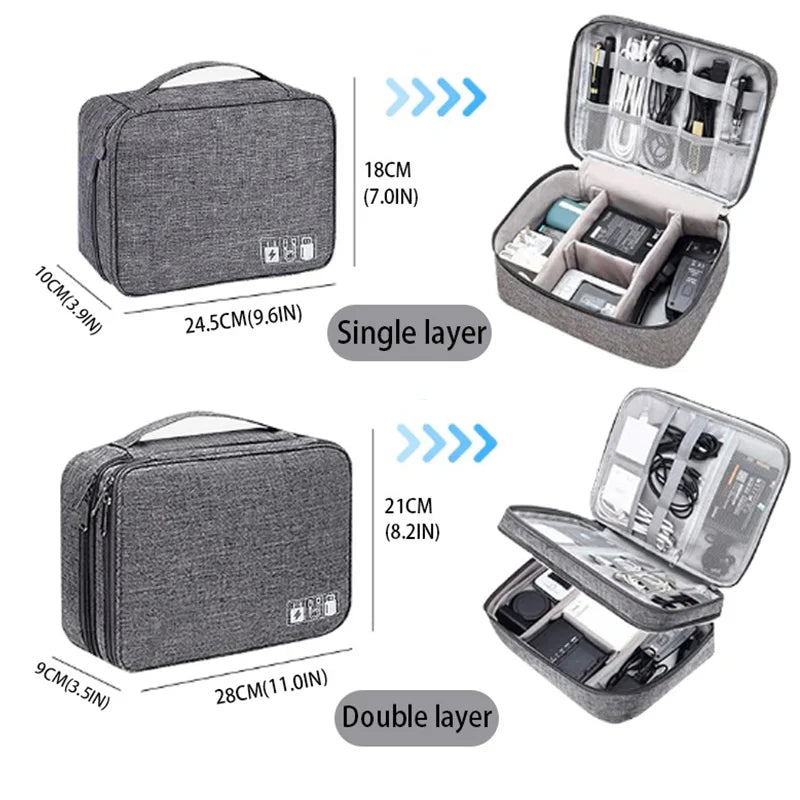 Portable Waterproof Travel Cable Organizer Bag For Electronics Storage Needs