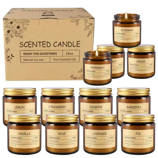 Fclayvts Soy Wax Scented Candle Gift Set With Essential Oils