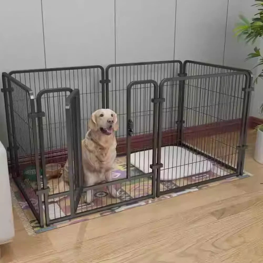Foldable Stainless Steel Pet Playpen for Dogs and Small Pets