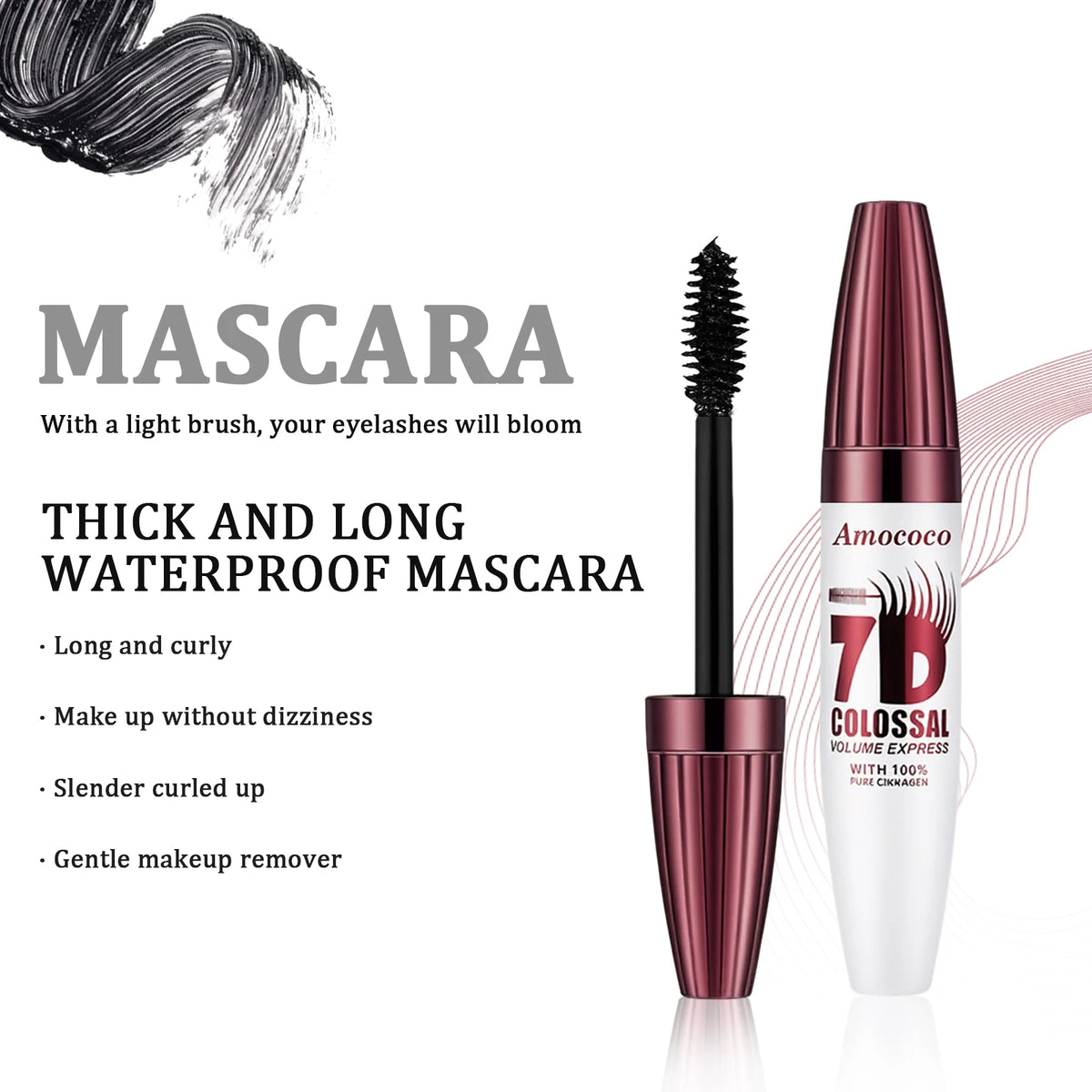 AMOCOCO 7D Volumizing Mascara For Longer Fuller Lashes