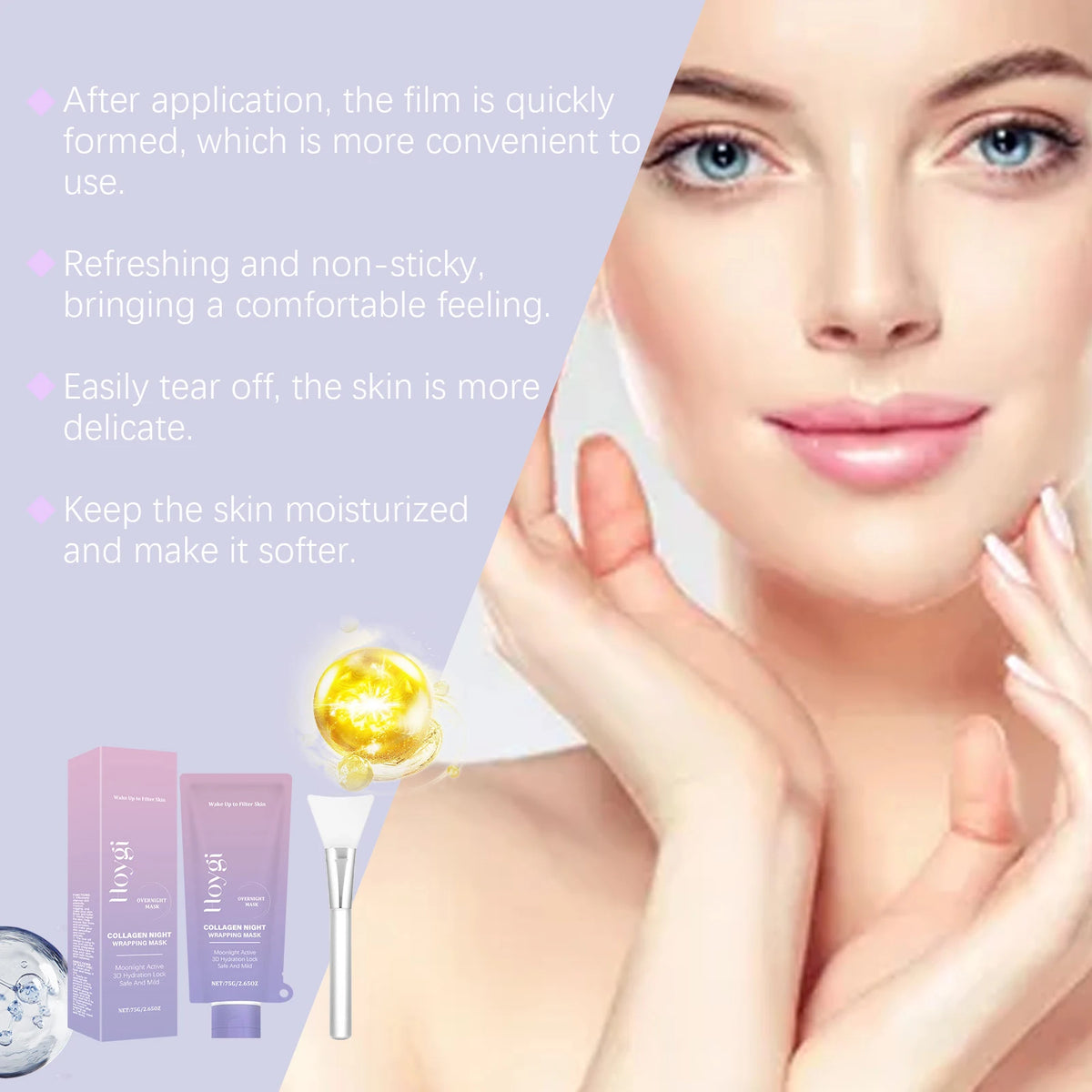 Hoygi Collagen Night Wrapping Mask for Firming and Hydrated Skin