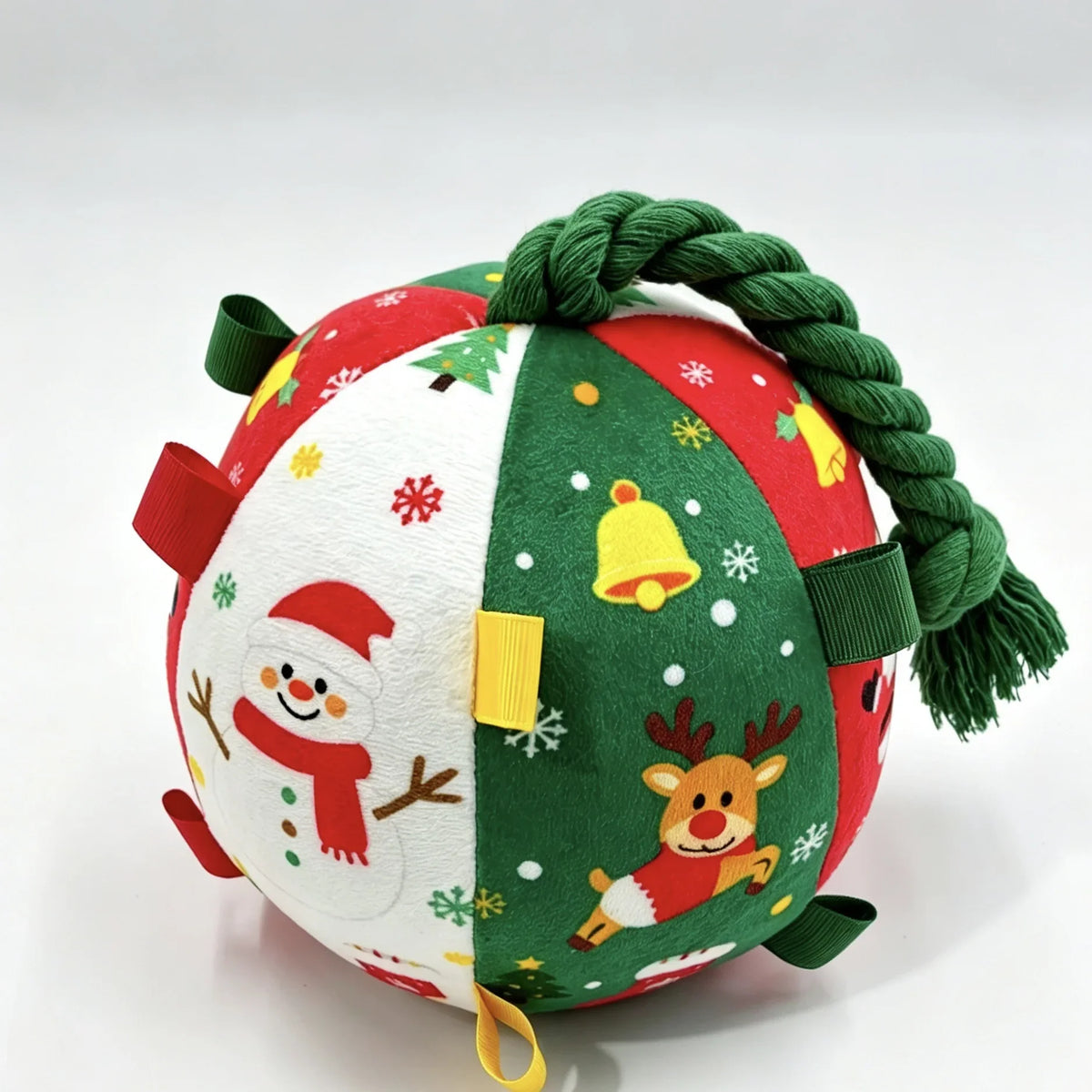 Christmas Interactive Dog Ball Toy With Bells For Fetch Training