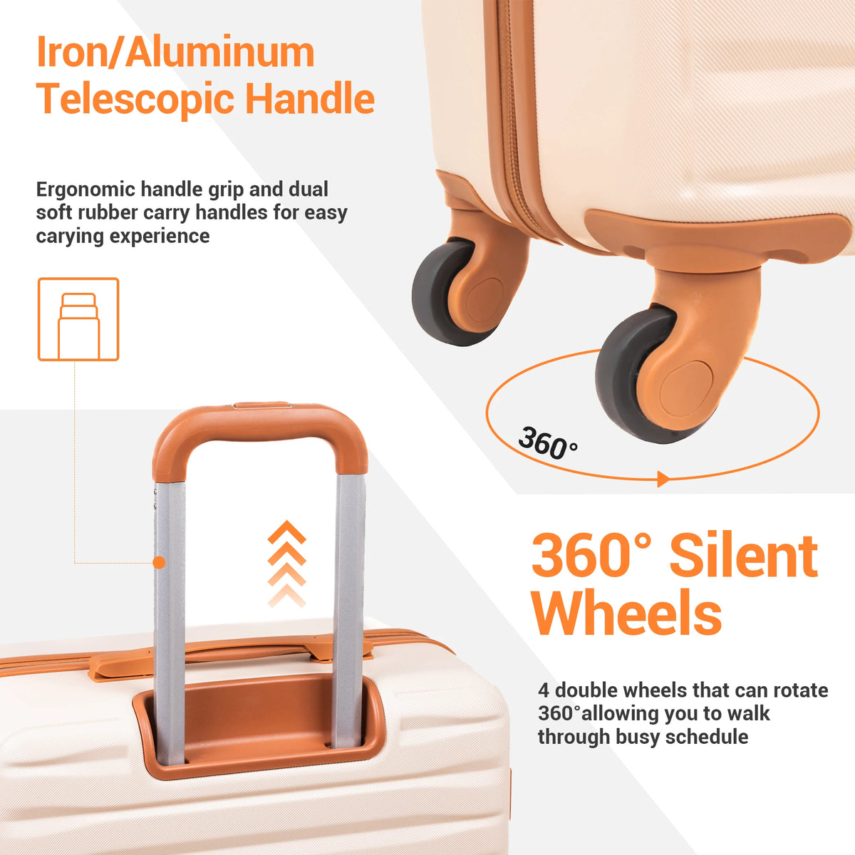 Travelhouse ABS Luggage Set With Spinner Wheels And TSA Lock
