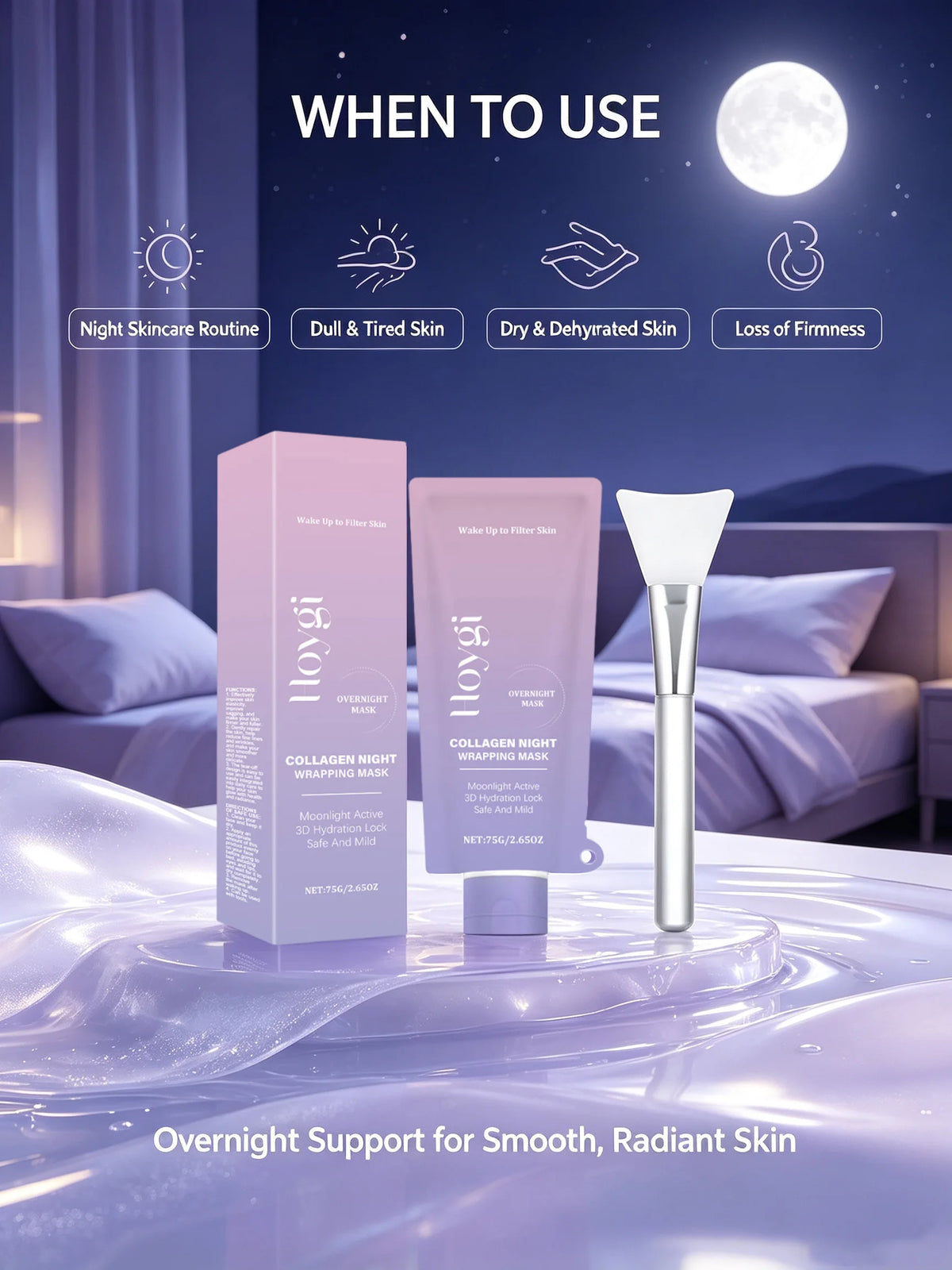 Hoygi Collagen Night Wrapping Mask for Firming and Hydrated Skin