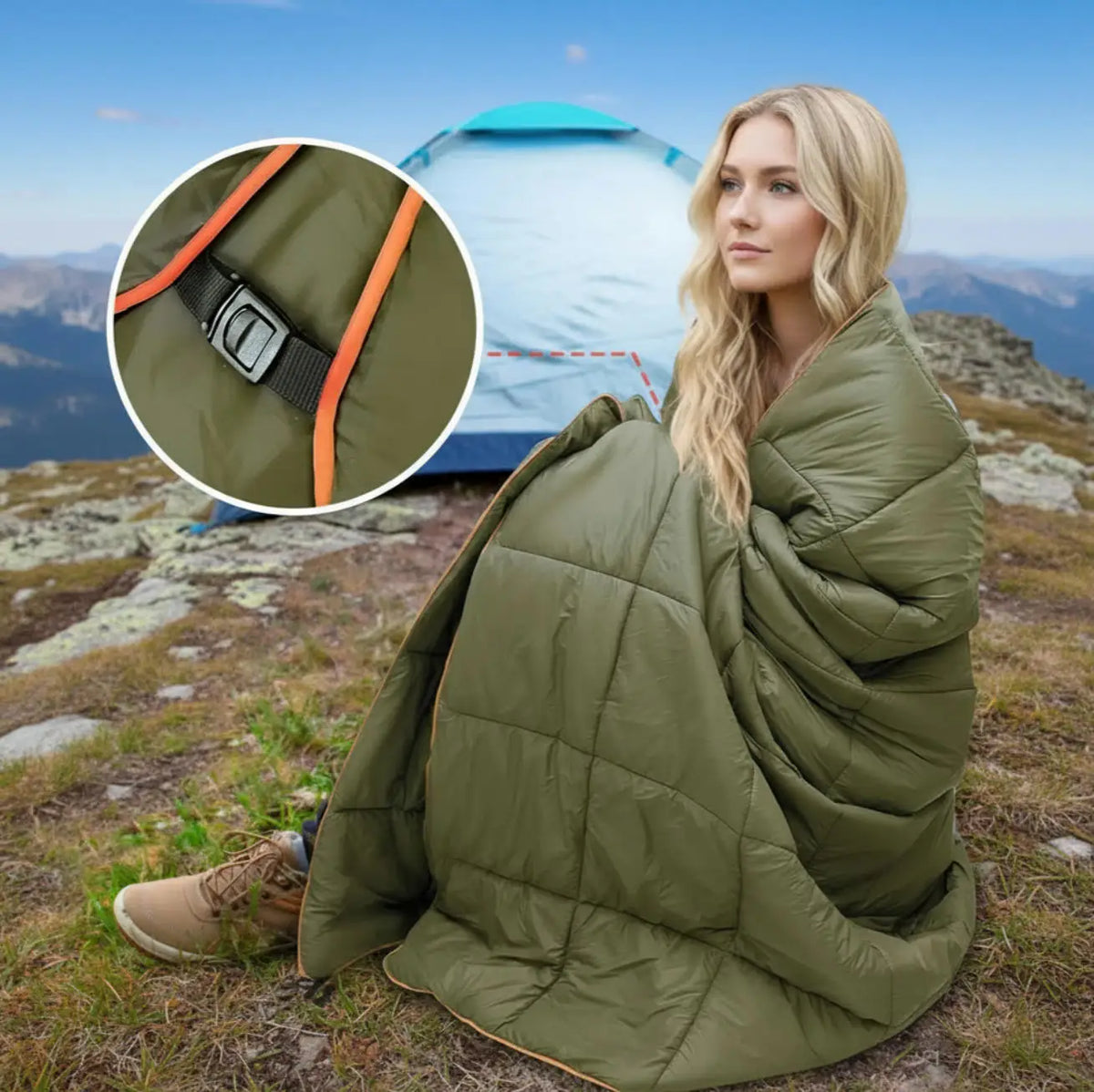 Waterproof Lightweight Puffy Camping Blanket for Outdoor Travel and Warmth