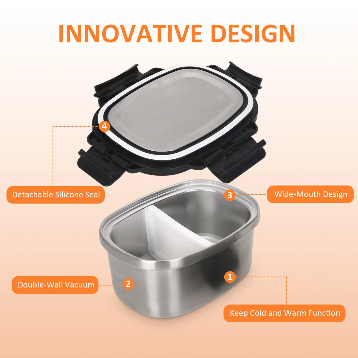 HANSMART Insulated Stainless Steel Leakproof Bento Lunch Box With Bag