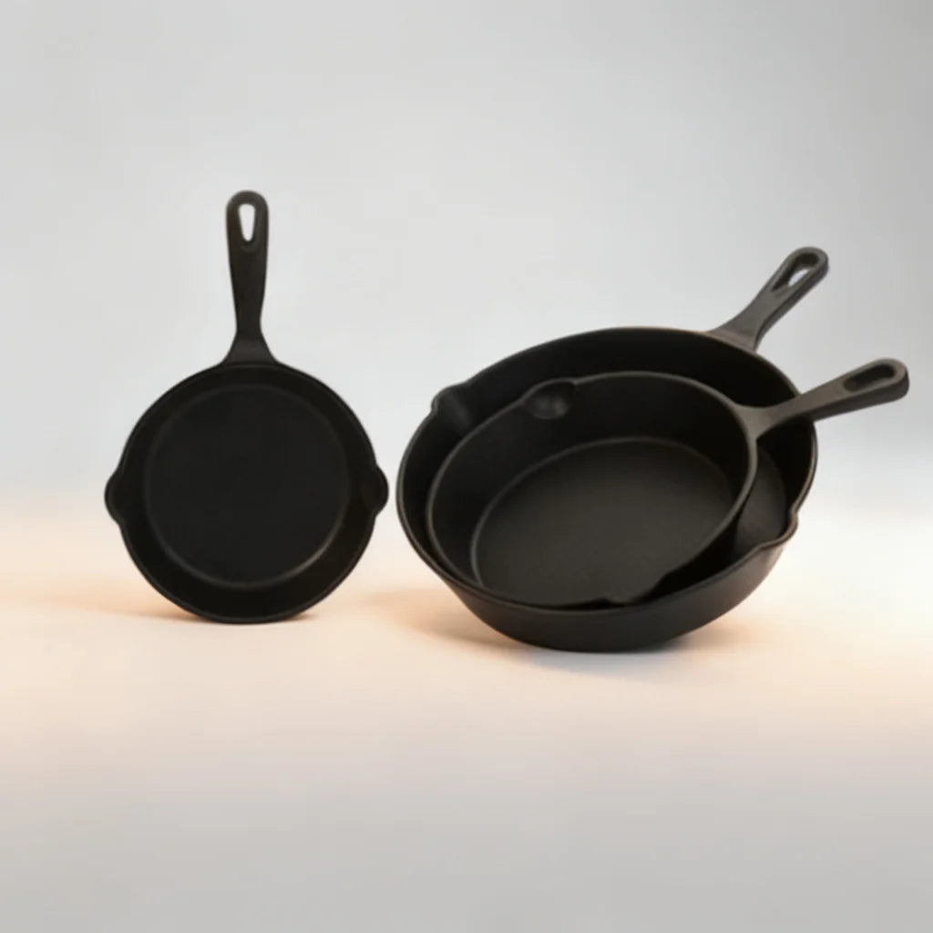 Durable Cast Iron Skillet Set for Indoor Outdoor Cooking |