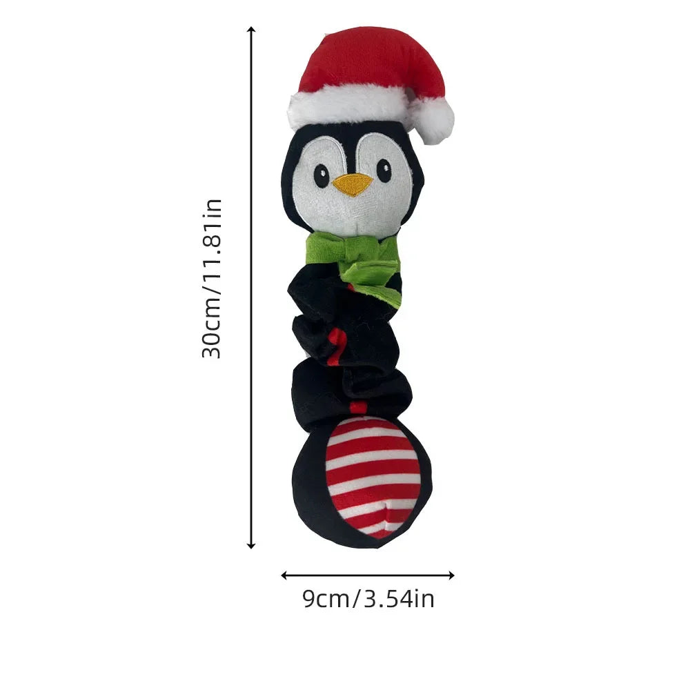 Christmas Squeaky Dog Toy With Cute Reindeer And Penguin Designs