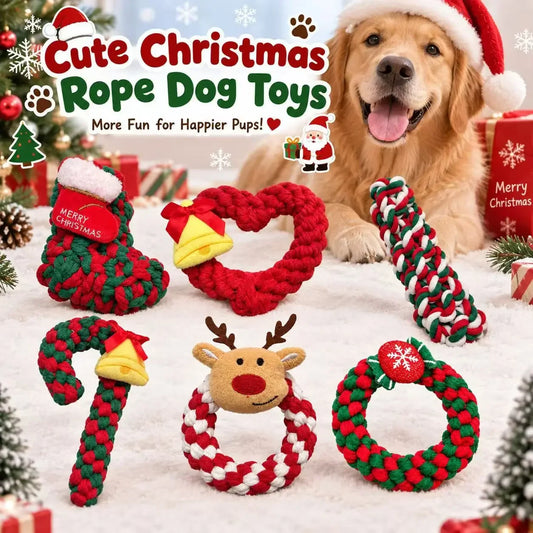 Christmas Dog Rope Toy for Chewing and Interactive Play