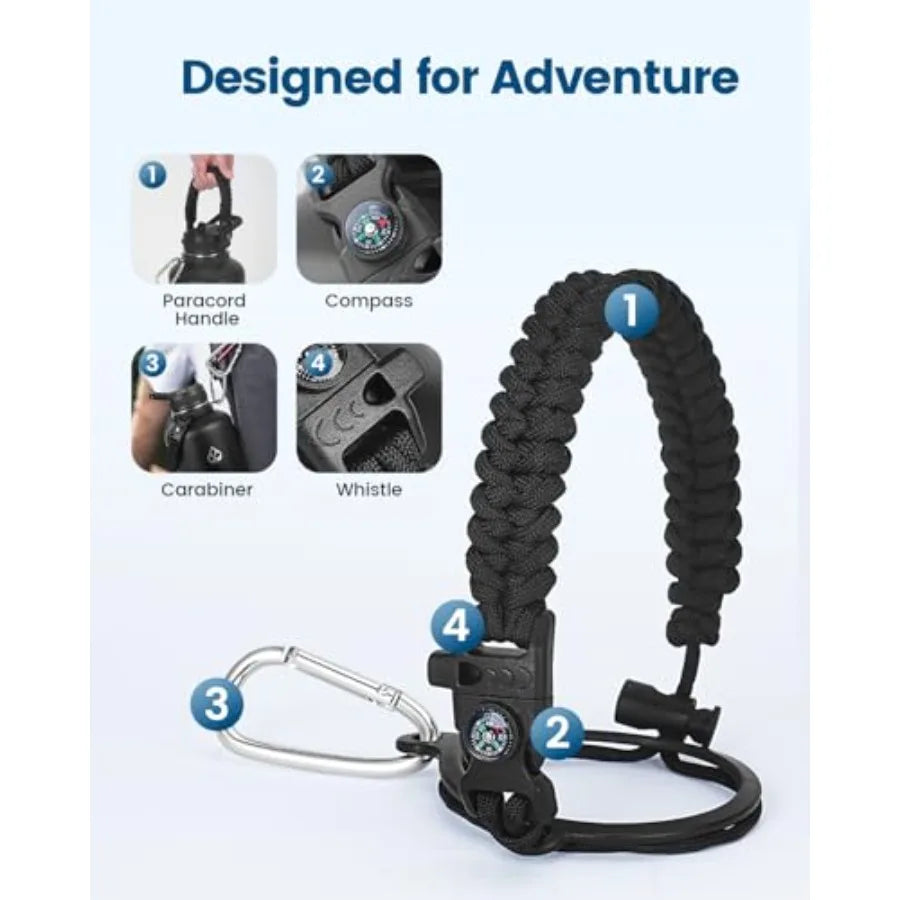 Vacuum Insulated Stainless Steel Water Bottle With Strap For Travel