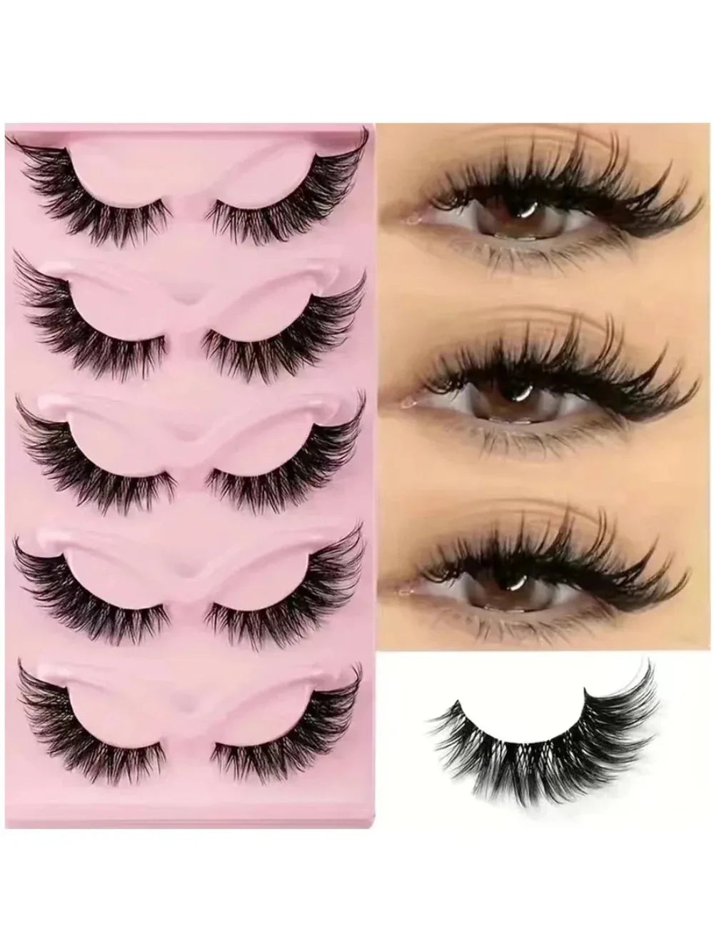 Natural Wispy Cat Eye False Eyelashes for Everyday Eye Makeup