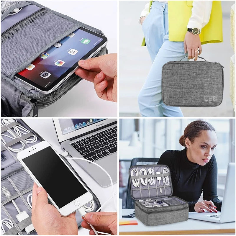 Portable Waterproof Travel Cable Organizer Bag For Electronics Storage Needs