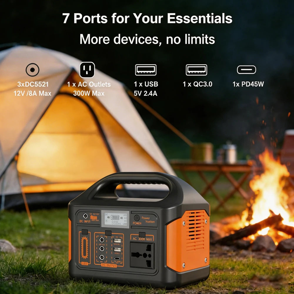 GaiaRay Portable Power Station With LiFePO4 Battery Solar Generator