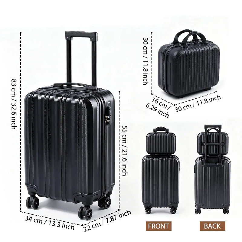 Hardside Luggage Set With TSA Lock, USB Port And Silent Spinners