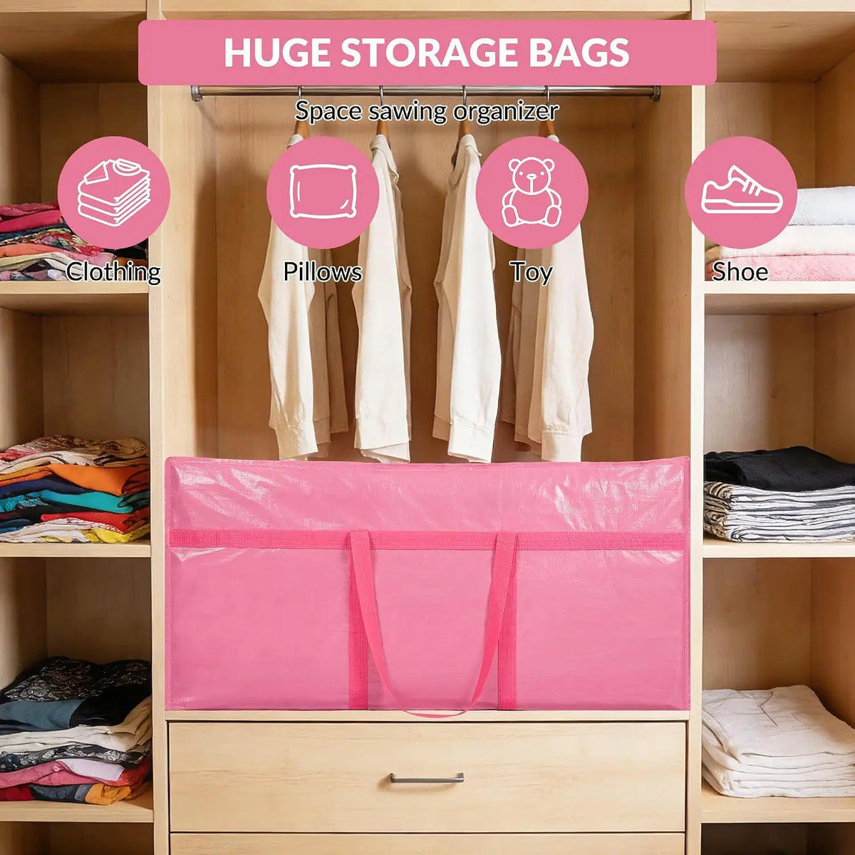 Garvee Reinforced Handle Storage Bags for Moving, Packing, and Travel