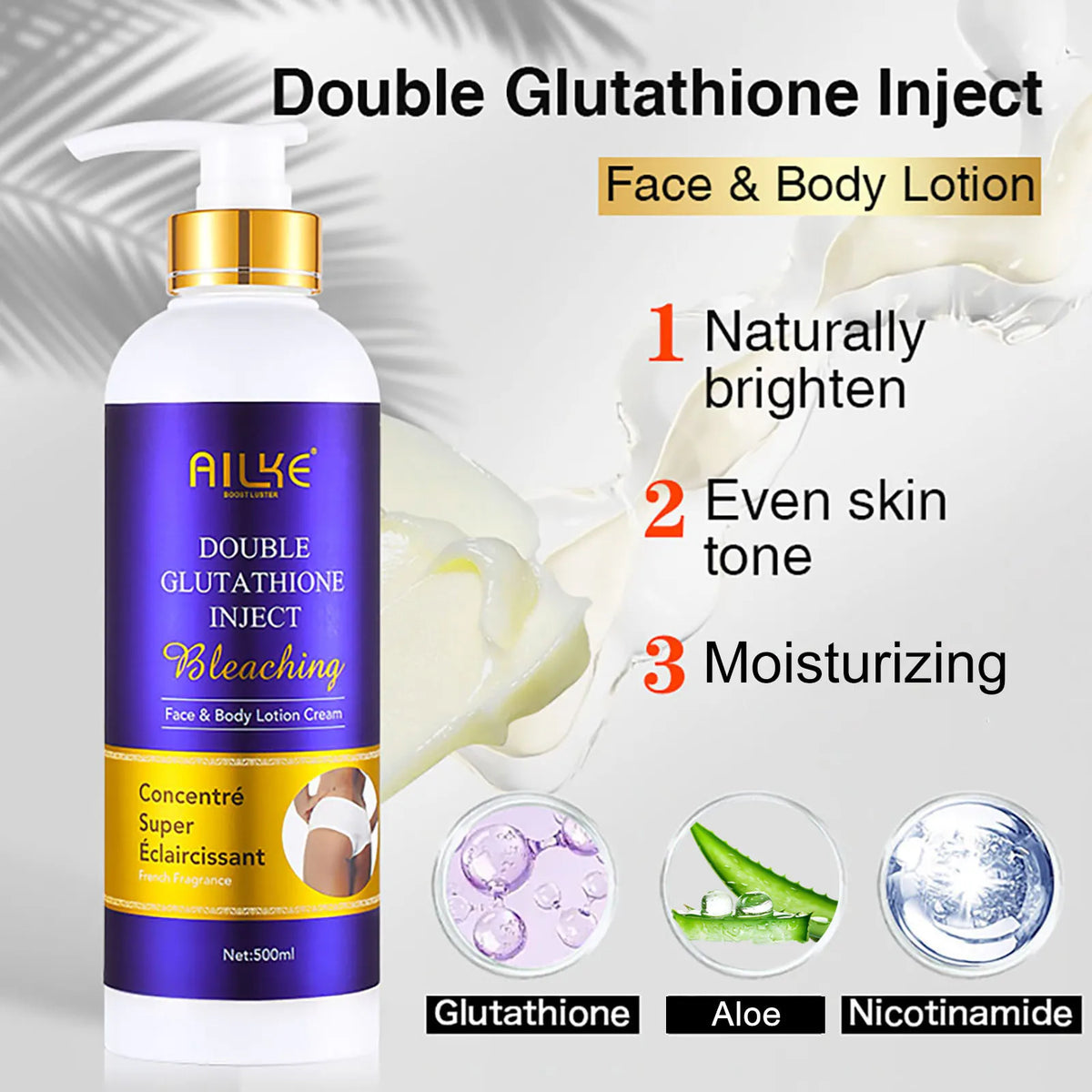 AILKE Glutathione Whitening Skincare Set for Radiant Hydrated Skin