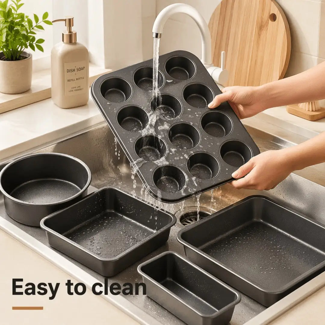 Versatile Nonstick Carbon Steel Baking Pan Set With Cake Pans