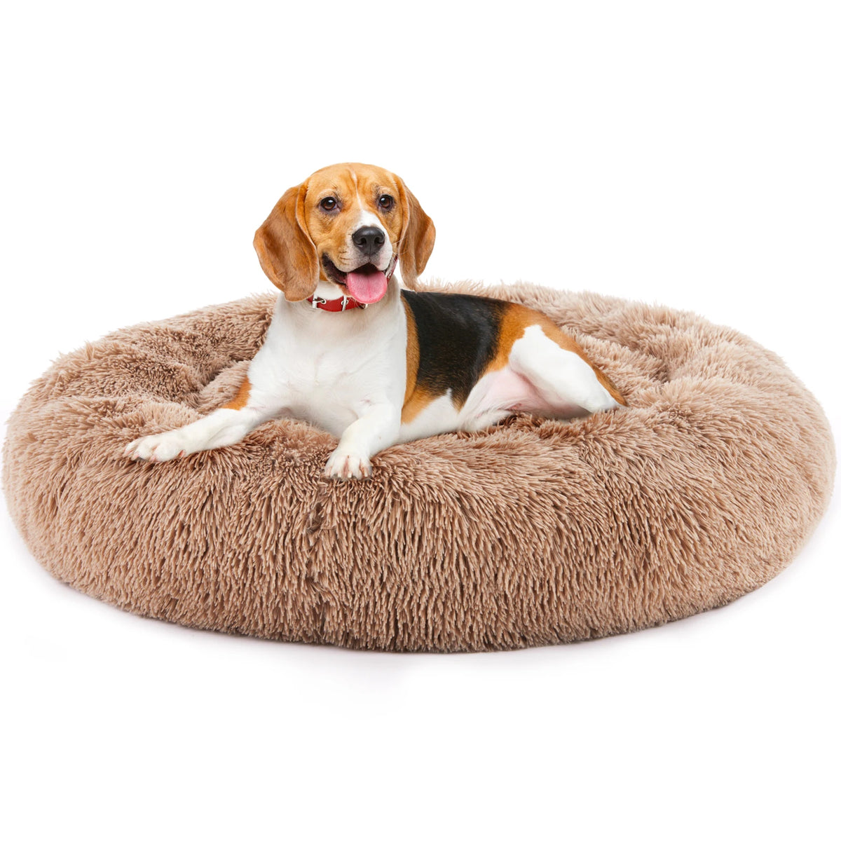JHK Washable Plush Calming Dog Bed With Non Slip Base