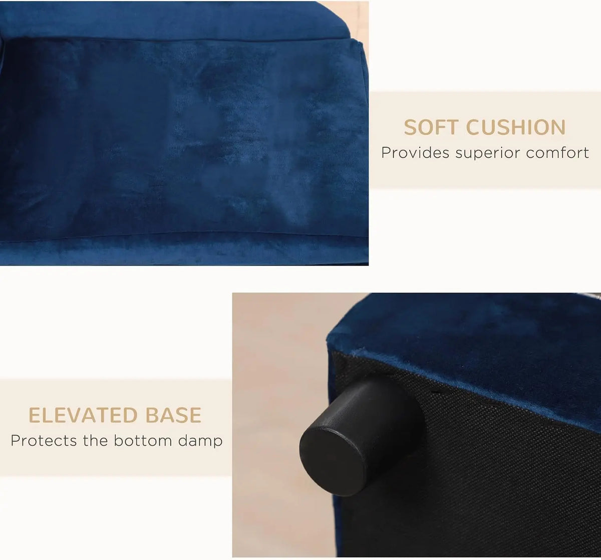 PawHut Luxury Dog Sofa Bed With Hidden Storage And Soft Foam