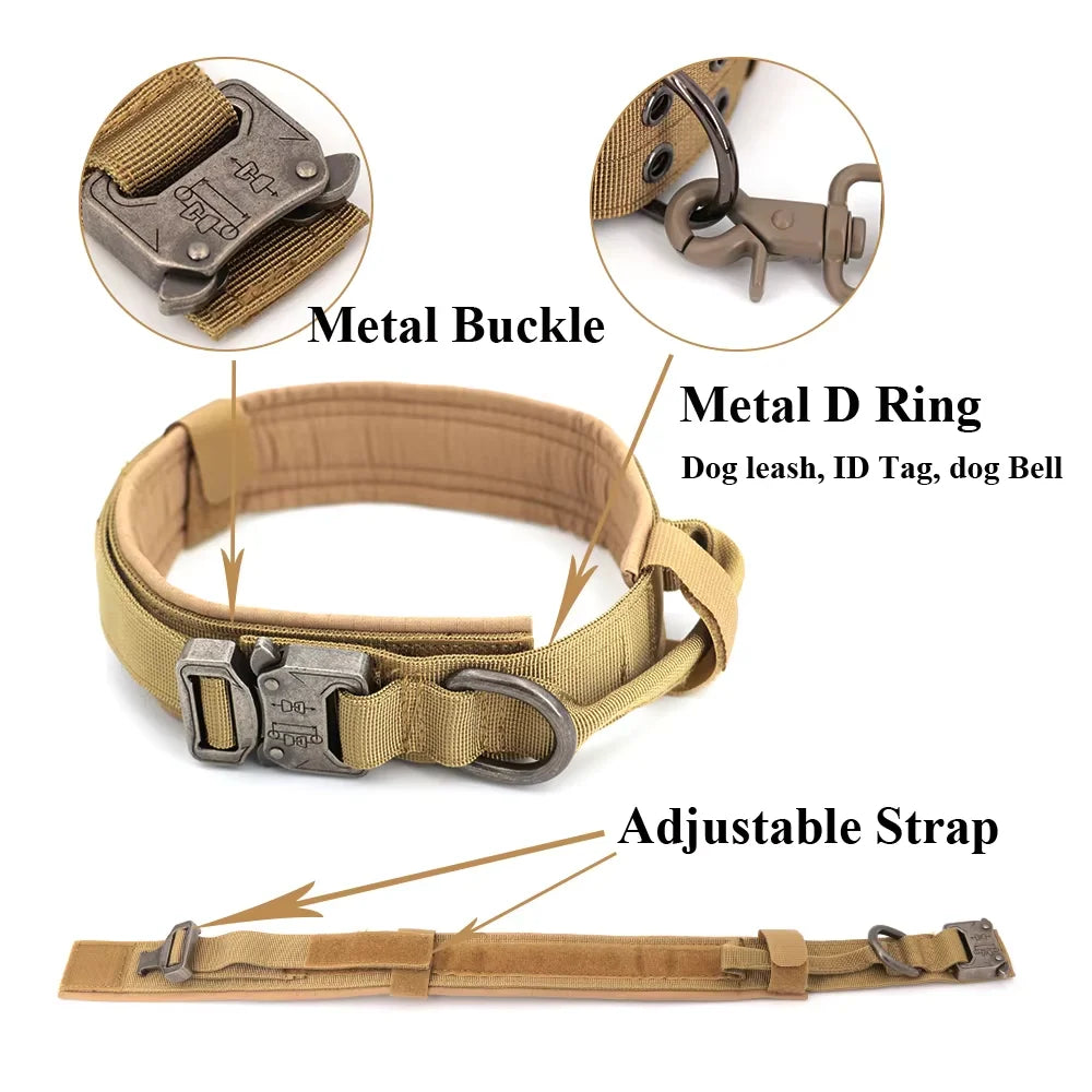 PETRAVEL Adjustable Tactical Dog Collar And Leash Set