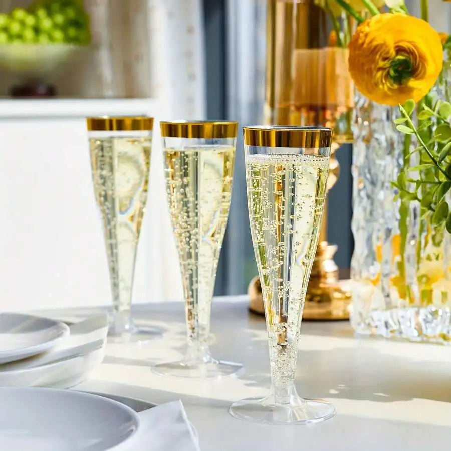 Plastic Disposable Champagne Flutes for Weddings and Celebrations