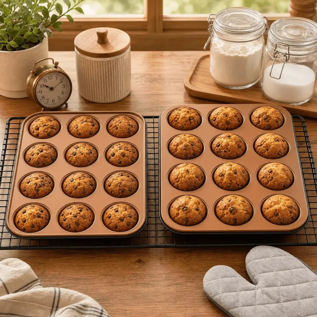 Versatile Nonstick Carbon Steel Baking Pan Set With Cake Pans