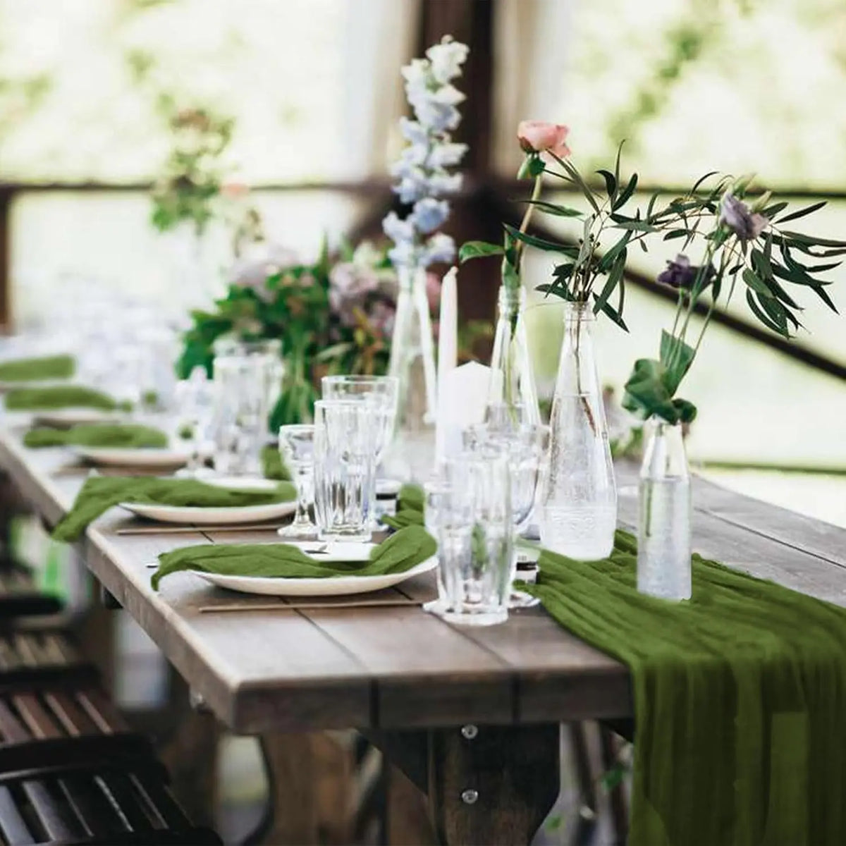 Polyester Cheesecloth Table Runner for Weddings and Holiday Decorations
