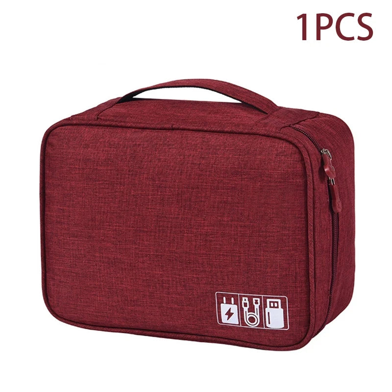 Portable Waterproof Travel Cable Organizer Bag For Electronics Storage Needs