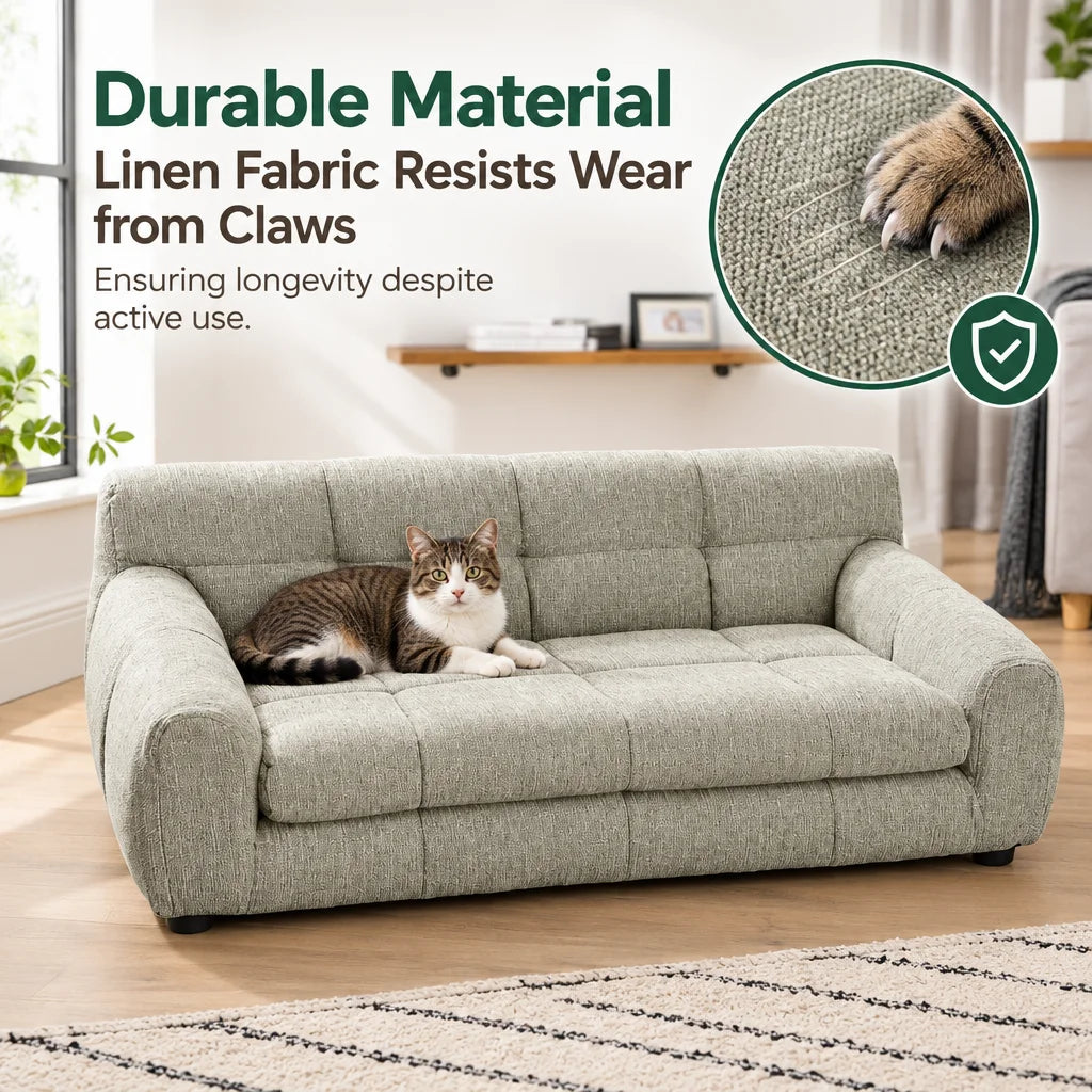 Breathable Pet Sofa Bed With Supportive Backrest And Armrests