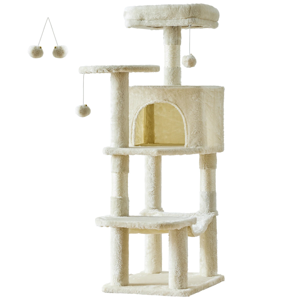JHK Multi-Level Cat Tree With Sisal Posts And Cat House