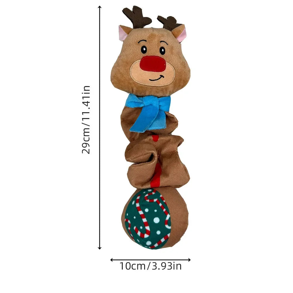 Christmas Squeaky Dog Toy With Cute Reindeer And Penguin Designs