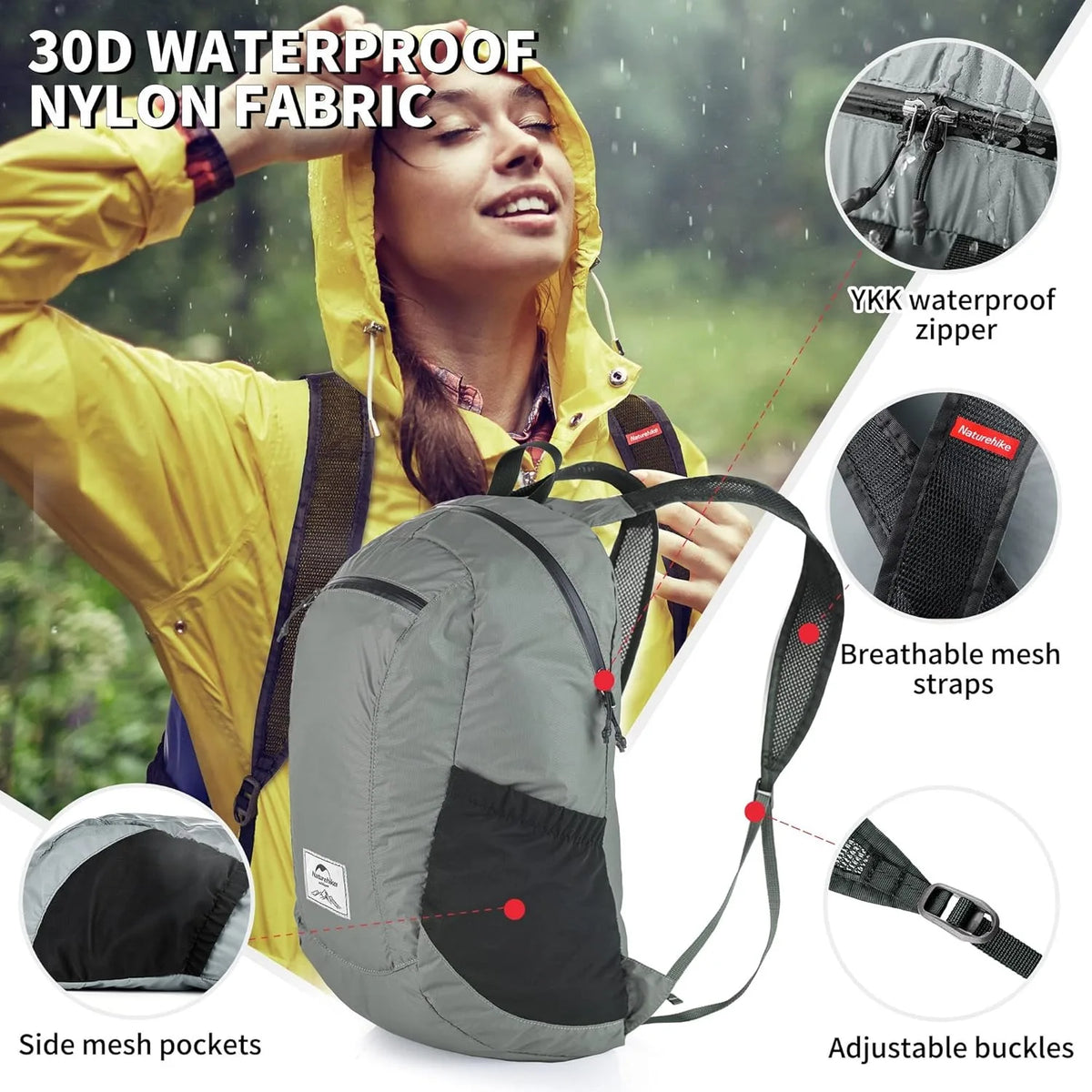 Naturehike Ultralight Waterproof Folding Backpack for Hiking and Camping